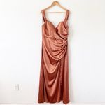 Revelry Rory Bridesmaid Satin Maxi Dress in Copper Orange Size 18 Photo 1