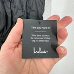 Lulus  Black Square Neck Puff Sleeve Cropped Peplum Top Size S NWT Photo 4