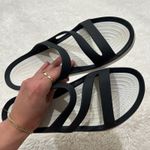 Crocs  Iconic Comfort Womens Swiftwater Sandals Black & White Slides Sz 8 SB #5 Photo 4
