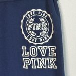 PINK - Victoria's Secret Victoria's Secret Women’s Pink Joggers Navy Fold Over Waist Low Rise Size S EUC Photo 2