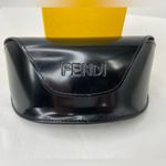 Vintage Oversized Black Sunglasses with Fendi Case and Fendi Yellow Box Photo 5