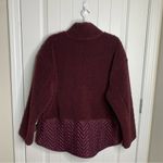 Athleta NEW burgundy cozy sherpa snap pullover sweatshirt size XL Photo 3