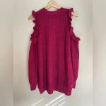 Francesca’s NWT Ruffle Sweater Pink Size M Photo 5