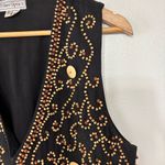 Vintage 1990s Black/Brown Beaded Cropped Vest Size M Black Size M Photo 1