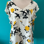 CAbi NWT  La La Land Birdwatcher Top Floral Crossover Flutter Sleeve Womens Sz M Photo 0