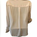 EXPRESS Portofino Chiffon Blouse Size S Cream Roll Tab Sleeve Business Wardrobe Photo 1