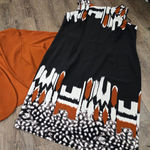 Maya Brooke Black Orange Brown White Plus Size Dress w/ Matching Jacket 18W Photo 0