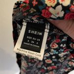 SheIn Short Sleeve Floral Ruffle High Neck Blouse Photo 3