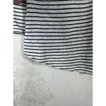 Chico's  Top 2 Large White Black Striped 100% Linen Gold Button Up Back Photo 3