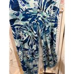 Pretty Young Thing Maxi Pants Blue Tropical Leaf Print Elastic Waist L Size L Photo 2