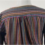 Maeve Anthropologie Lisa Top Colorful Striped Wrap Tie Waist V Neck Rainbow 0 Photo 5