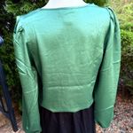 Sincerely Jules for Bandier Women's Green Blouse Elegant Satin Top size Medium Photo 4