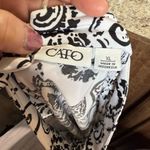 Cato  Black and White Sleeveless Ruffled Blouse Photo 3