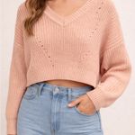Jon & anna  Blush Pink Cropped Knit Sweater Photo 0