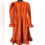 Batsheva NEW Prairie Victorian vampire womens Dress in Orange Moire Size 4 Photo 5