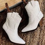 Forever Link White Beaded Ankle Cowgirl Boots Photo 0