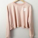 Champion | NWT Crewneck Sweatshirt Crop Cropped "C" Logo Spiced Almond Pink | XL Photo 1