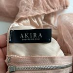 Akira  Sheer Mesh Puff Sleeve Corset Top Blush Pink Size S Photo 2