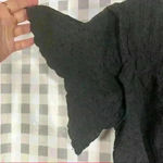 Democracy  Womens Short Sleeve Round Neck Embroidered Eyelet Woven Top Black Sz M Photo 2