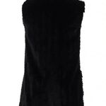 Betsey Johnson Reversible Black Chevron Print Faux Fur Vest Size XS Like New Photo 1