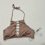 The Bikini Lab Mauve High Neck Bikini Top | Strappy Front | NWT | Size L Photo 0