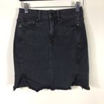 Good American  The Bombshell Frayed Denim Miniskirt 0/25 Black Photo 7
