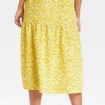 Who What Wear Women Skirt Size Large Yellow Citrus Leopard Print Tiered Cottage Photo 1