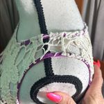 Entro  Asymmetrical Cream and Purple Embellished Blouse Photo 4