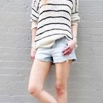 IRO  Odessa Striped Black Loose White Sweater size medium Photo 0