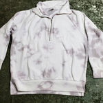 PINK - Victoria's Secret PINK By Victoria's Secret Grey Tie Dye Half Zip Sweater Photo 2