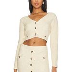 Central Park West Bone Ivory Bella Cable Cardigan Size Medium NEW $152 Photo 0