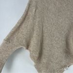 Ribbed Turtleneck‎ Dolman Long Sleeve Triangle Hem Poncho Sweater Tan Size L Photo 4
