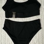 SheIn Black Bikini with Silver-tone Belt Accent Photo 0