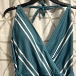 Grace Karin  Teal and White Striped Swimsuit Photo 2