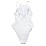 ANDIE NWT  The Asbury Ribbed One Piece Swimsuit UPF 50+ Removable Cups L White Photo 3