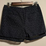 Rebecca Taylor  Black Leopard Printed Shorts Eyelet Trim- Size 2 Photo 0