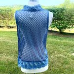 Chico's  Lilly Lace Vest Indigo Blue size 8 Photo 12