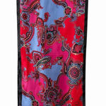 Oscar de la Renta VTG Silk Scarf Paisley Red Pink Blue Print 10x53 Oblong Wrap Photo 0