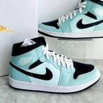 Nike Womens Air Jordan 1 Mid Light Dew/Teal Mint/Noir 12 NEW Unisex BQ6472-300 Photo 1