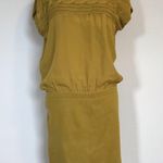 Vince Camuto Sweater Dress sz M mustar yellow Short Sleeve Drop Waist Stretch Photo 0