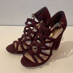 BCBGMAXAZRIA Women’s Burgundy Strappy Heels Size 6 B Photo 0