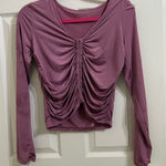 Alo Yoga Alo Mauve Pink Button Hook Rutched Blouse Top Photo 0