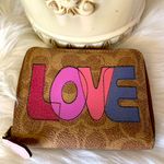 Coach RARE  Small Zip Wallet in Signature Canvas With Love Print Photo 1