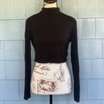 Mockneck Cropped Black Top Size M Photo 1