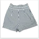 ZARA Trafaluc Black & White High Waist Striped Paper Bag Shorts Small Photo 2