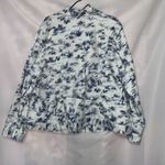 BELLE KIM GRAVEL WO SIZE 3X WHITE WITH BLUE TROPICAL DESIGN DENIM JACKET EUC Photo 10
