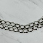 Coin Charm Silver Tone Metal Chain Link Belt Small (S) Classical Y2K Edgy ā” Photo 7
