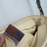 Mistique Paper Straw Crossbody Bag Green Faux Leather Cottage Photo 6