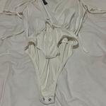 Blue Blush White Puff Sleeve Bodysuit Photo 5