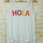EXPRESS One Eleven Graphic Tank Womens XS White HOLA Beach Summer Photo 0